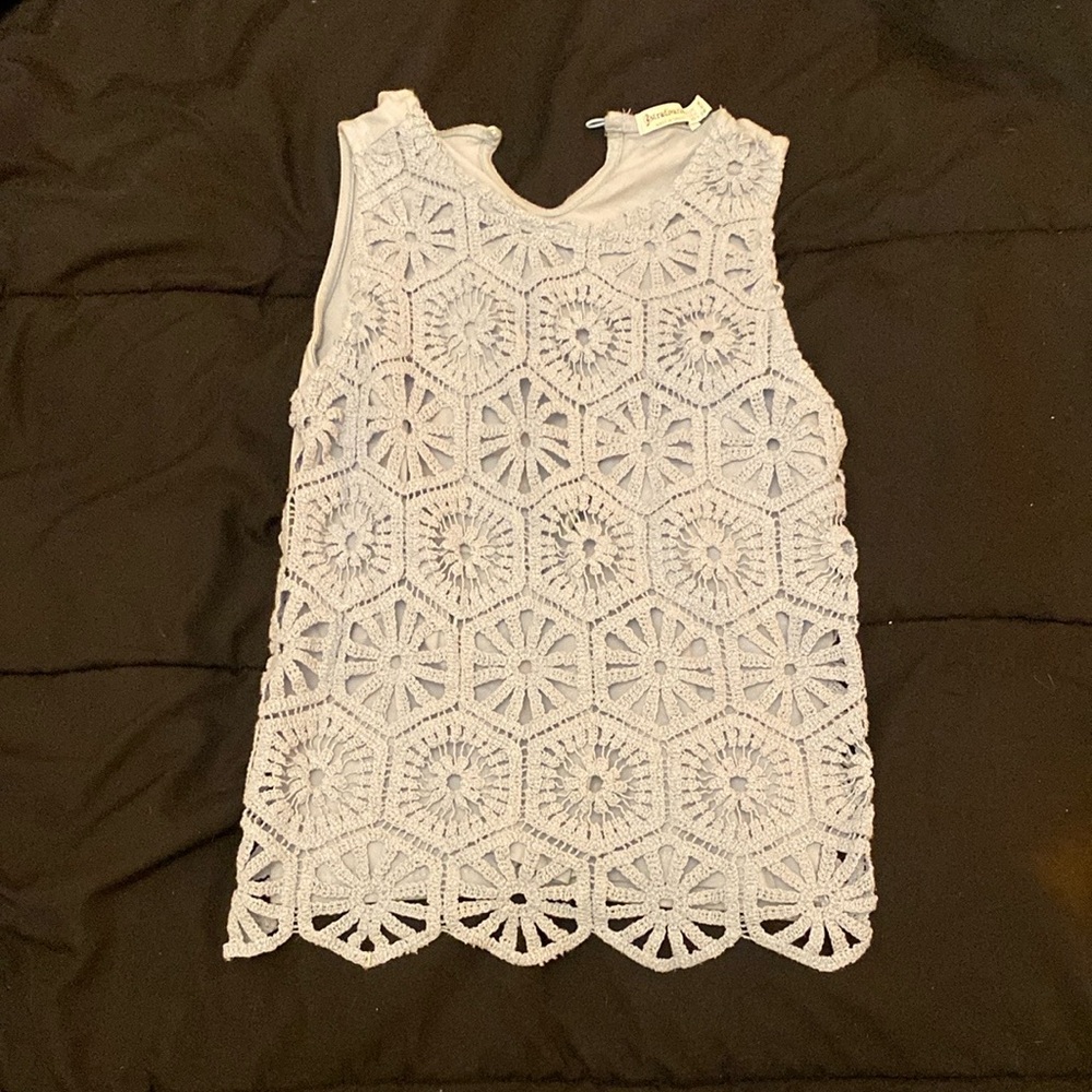 Stradivarius Cream Embellished Cropped Tank Top